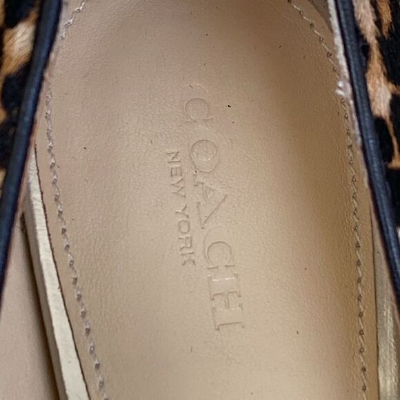 Coach Leather Leopard Print Pony Hair 4” Heels Platform Pumps - Picture 15 of 16